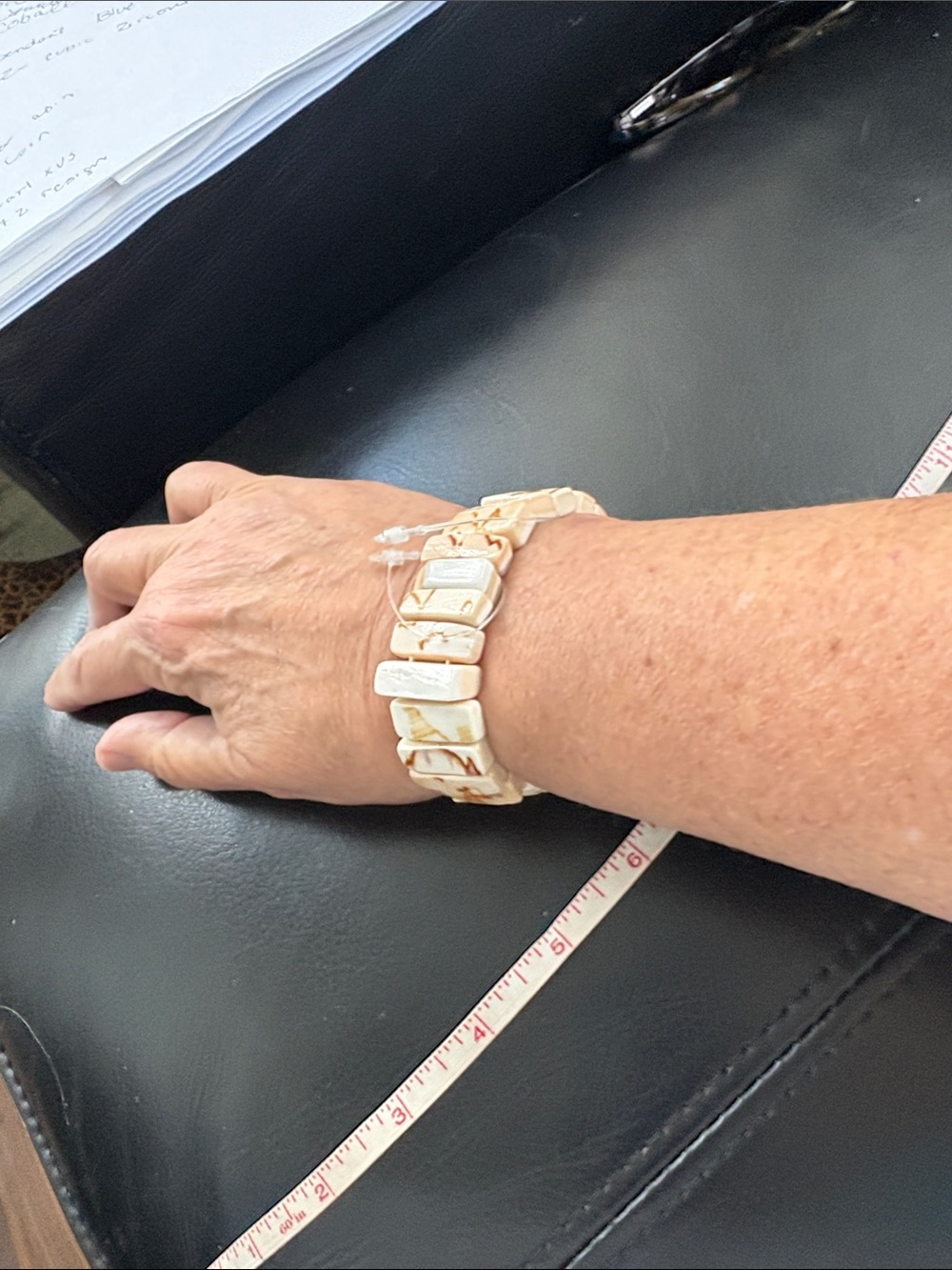 Chunky Marble Natural Shell Stretch Bracelet
